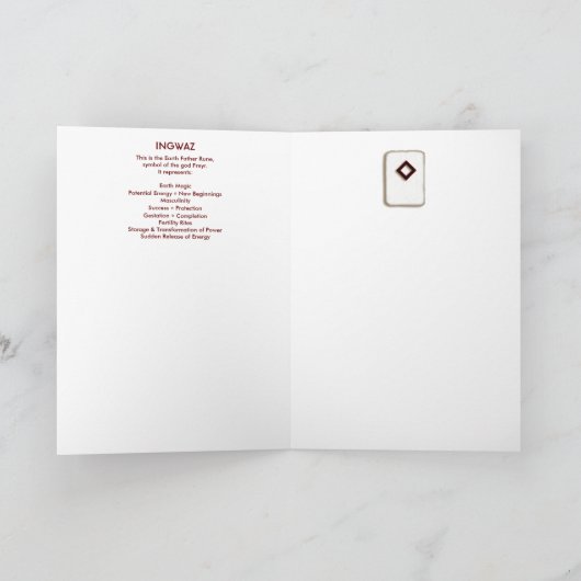 Rune Ingwaz - Earth Magic - Art Nouveau Karte (Innenseite)