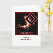 Rune Ingwaz - Earth Magic - Sparks Karte (Gelbe Blume)
