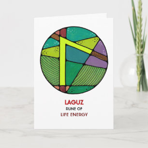 Rune Laguz - Life Energy - Art Nouveau Karte