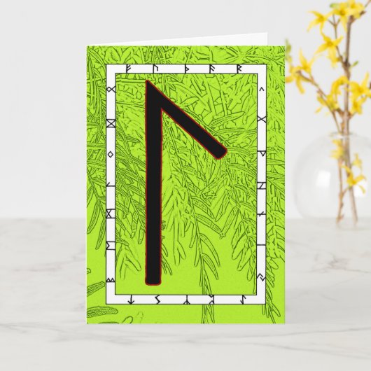 Rune Laguz - LIFE! Karte (Gelbe Blume)