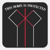 Rune Magic Zuhause Protection Colors Symbol Quadratischer Aufkleber (Vorderseite)
