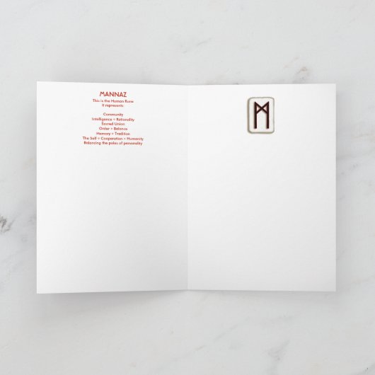 Rune Mannaz - Humanity & Balance - Art Nouveau Karte (Innenseite)