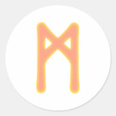 Rune Mannaz Runder Aufkleber (Vorderseite)
