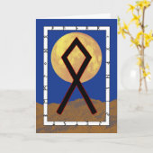 Rune Othala - Zuhause Card Karte (Gelbe Blume)