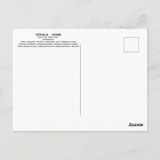 Rune Othala - Zuhause Postcard Postkarte (Rückseite)