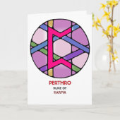 Rune Perthro - Karma - Art Nouveau Karte (Gelbe Blume)