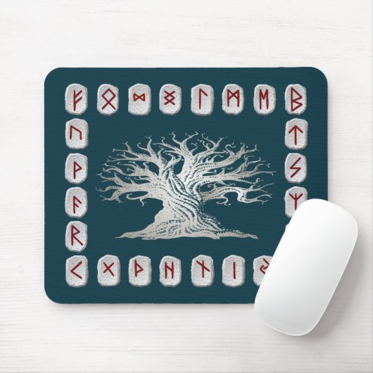 Rune-Plan mit Weltbaum Mousepad (Mit Mouse)