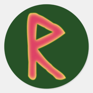 rune Raidho Futhark Runder Aufkleber