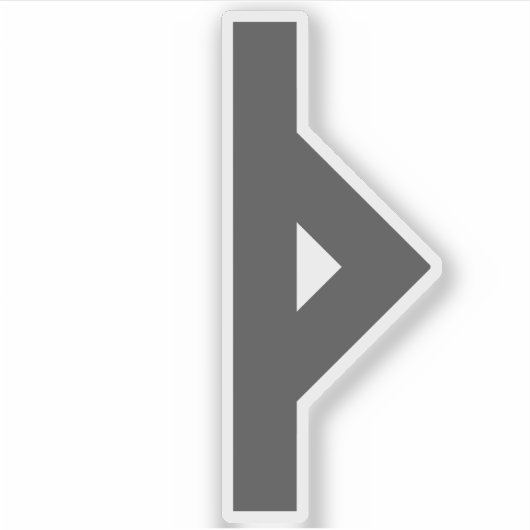 Rune Thurisaz (grau) Aufkleber (Vorderseite)