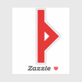 Rune Thurisaz (rot) Aufkleber (Blatt)