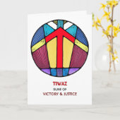 Rune Tiwaz - Sieg & Gerechtigkeit - Jugendstil Karte (Gelbe Blume)