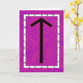 Rune Tiwaz - Sieg! Karte (Gelbe Blume)