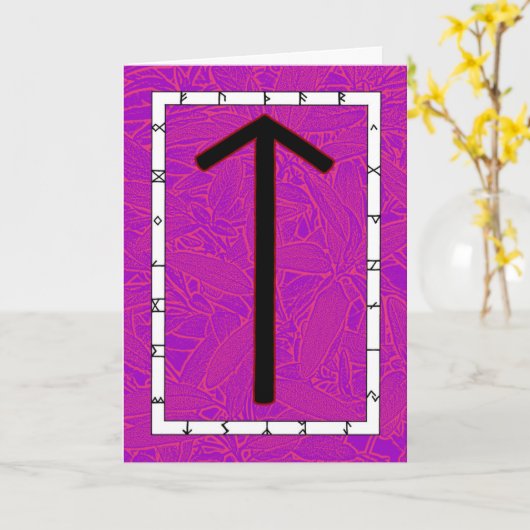 Rune Tiwaz - Sieg! Karte (Gelbe Blume)