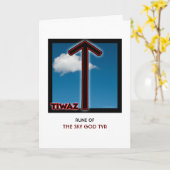 Rune Tiwaz - Sky God Tyr - Gerechtigkeit Karte (Gelbe Blume)