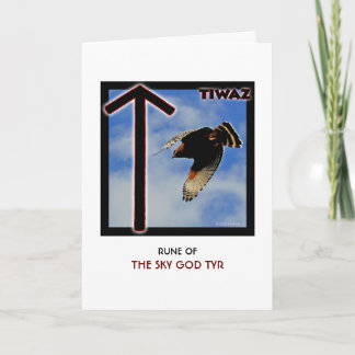 Rune Tiwaz - Sky God Tyr - Hawk Karte