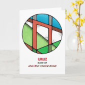 Rune Uruz - Altes Wissen - Jugendstil Karte (Gelbe Blume)