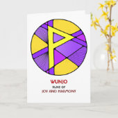 Rune Wunjo - Joy & Harmony - Art Nouveau Karte (Gelbe Blume)