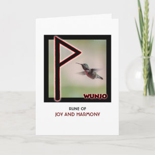 Rune Wunjo - Joy & Harmony - Hummingbird Karte