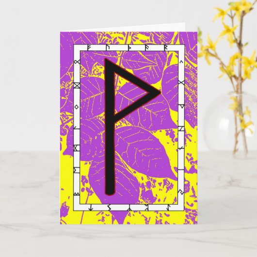 Rune Wunjo - Joy! Karte (Gelbe Blume)