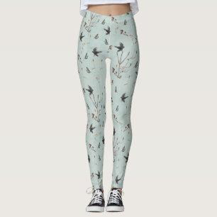 Runen Algiz aus Zweigen und Krähe Leggings
