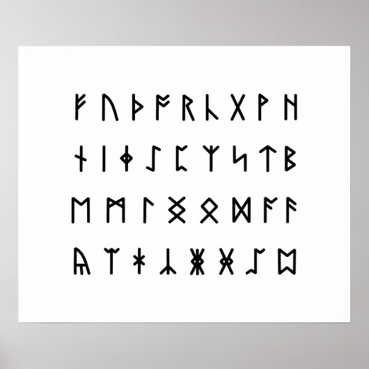 Runen Alphabet [Futhorc] Poster (Vorne)