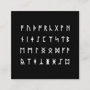 Runen Alphabet [Futhorc] Quadratische Visitenkarte