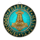 Runen - Thors-Hammer - aquamarin Dartscheibe (vorne)