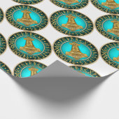 Runen - Thors-Hammer - aquamarin Geschenkpapier (Ecke)