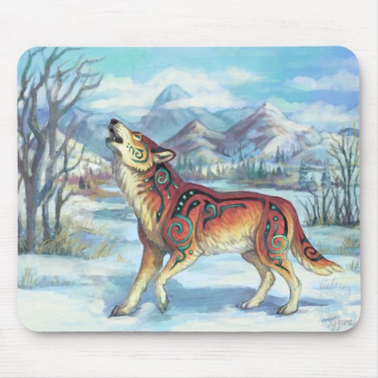 Runen-Winterwolf Mousepad (Vorne)