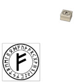 Runenkreis [01] Fehu] Briefmarke Gummistempel (Stempel)