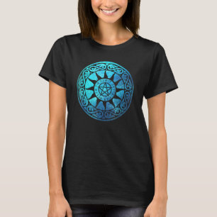 Runenmagischer Pentagramm-Heide-Hexenmeister T-Shirt
