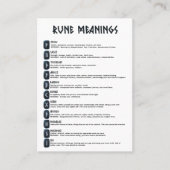 Runensymbole und Bedeutungskarten Visitenkarte (Vorderseite)