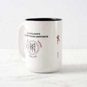 RuneQueen's RQEFI-Logo in Englisch/Español Zweifarbige Tasse (Vorderseite Links)