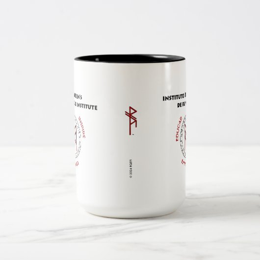 RuneQueen's RQEFI-Logo in Englisch/Español Zweifarbige Tasse (Mittel)