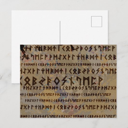 Runes Alphabet - Elder Futhark Postkarte (Vorne/Hinten)