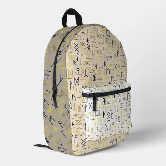 Runes Bedruckter Rucksack (Rückseitige Ecke links)