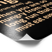 Rungry Definition Halbmarathon Runner Gra Fotodruck (Ecke)