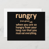 Rungry Definition Halbmarathon Runner Gra Postkarte (Vorne/Hinten)