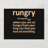 Rungry Definition Halbmarathon Runner Gra Postkarte (Vorderseite)