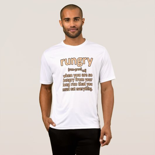 Rungry Definition Halbmarathon Runner Gra T-Shirt (Vorne ganz)