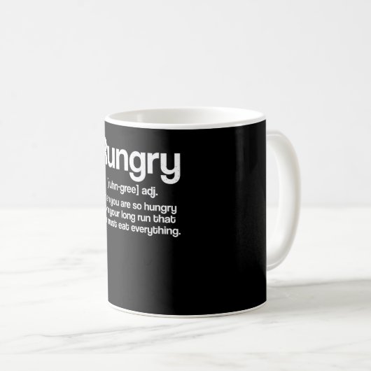 Rungry Definition Runner Hunger Lauf Hunger Kaffeetasse (VorderseiteRechts)