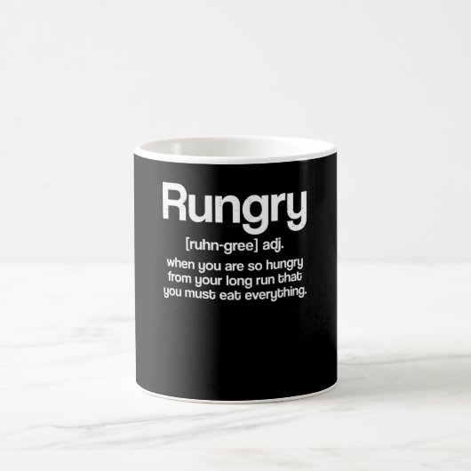 Rungry Definition Runner Hunger Lauf Hunger Kaffeetasse (Mittel)