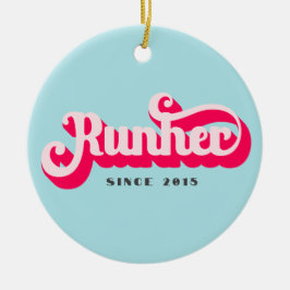 Runher Running Pink Bold Retro Schriftart Motivier Keramik Ornament