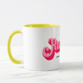 Runher Running Pink Bold Retro Schriftart Motivier Tasse (Links)
