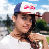 Runher Running Pink Bold Retro Schriftart Motivier Truckerkappe