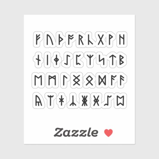 Runic Alphabet [Futhorc] Aufkleber (Blatt)