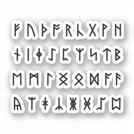 Runic Alphabet [Futhorc] Aufkleber (Vorderseite)