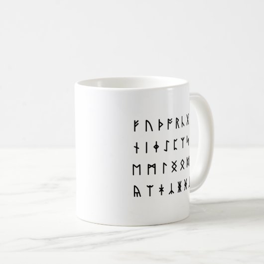 Runic Alphabet [Futhorc] Kaffeetasse (VorderseiteRechts)