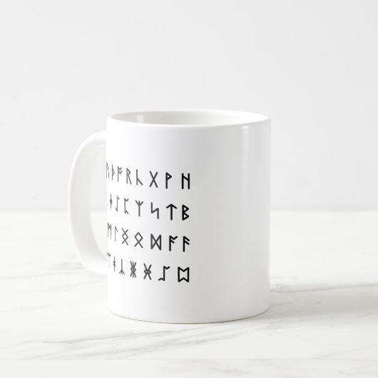 Runic Alphabet [Futhorc] Kaffeetasse (Vorderseite Links)