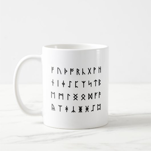 Runic Alphabet [Futhorc] Kaffeetasse (Links)
